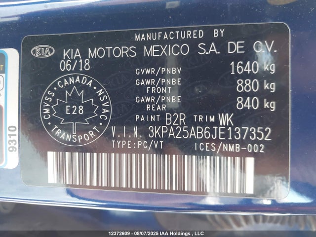 KIA gdi gamma 2018 3KPA25AB6JE137352 Image 9
