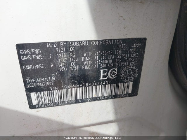 4S4WMAAD6P3434434 Subaru Ascent