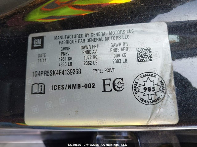 1G4PR5SK4F4139268 Buick lea
