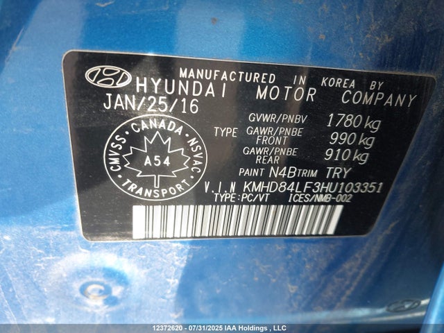 Hyundai Elantra 2017 KMHD84LF3HU103351 Image 19