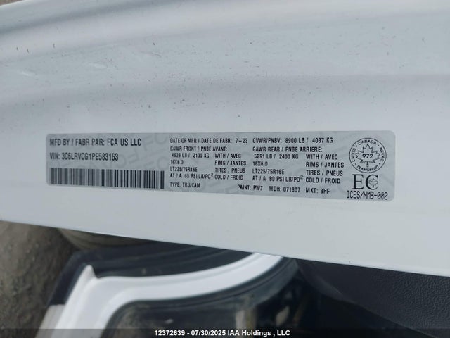 RAM 2023 2023 3C6LRVCG1PE583163 Image 9