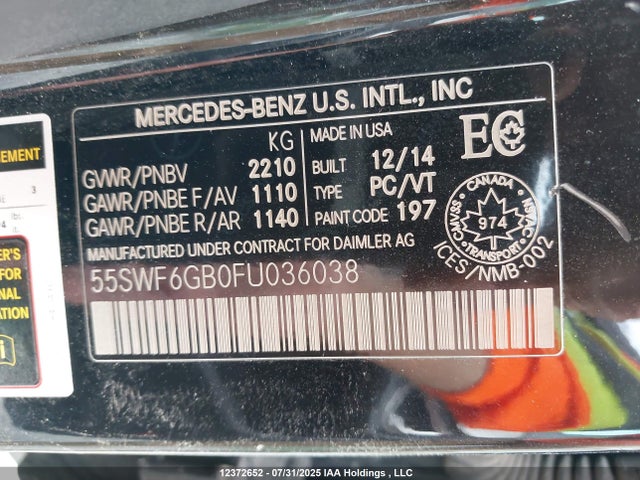 Mercedes-Benz C-Class 2015 55SWF6GB0FU036038 Image 19