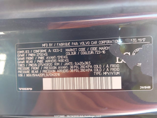 YV4A22PL9J1342016 Volvo XC90 T6