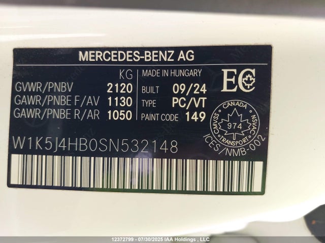 W1K5J4HB0SN532148 Mercedes-Benz m260