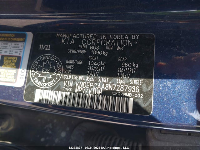 KIA nu 2022 KNDEPCAA8N7287936 Image 9