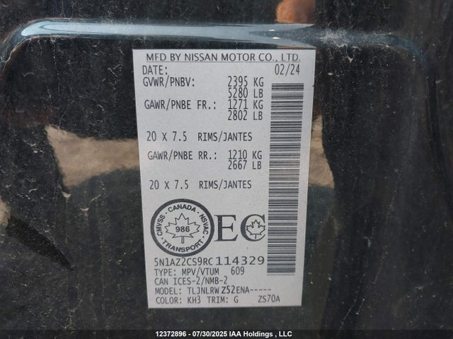 Nissan Murano 2024 5N1AZ2CS9RC114329 Image 19