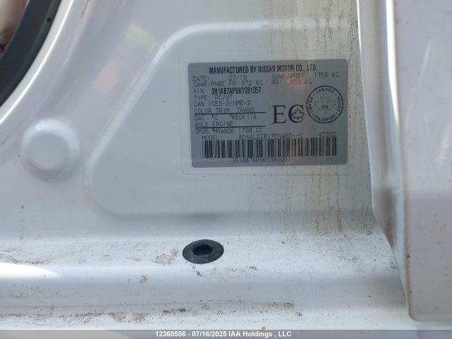 3N1AB7APXKY391057 Nissan 2019