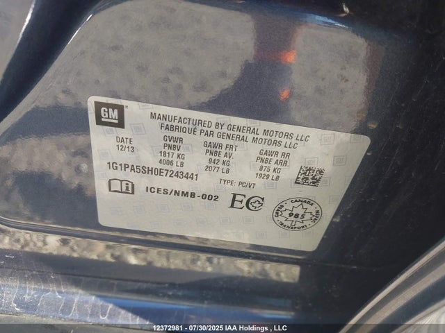1G1PA5SH0E7243441 Chevrolet luw