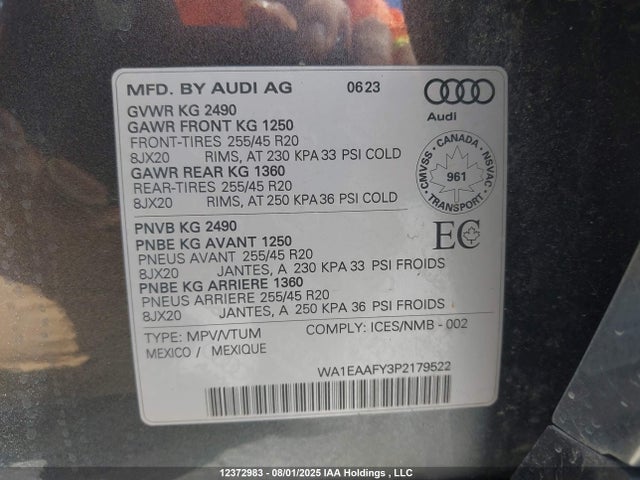 Audi 45 tfsi 2023 WA1EAAFY3P2179522 Image 9