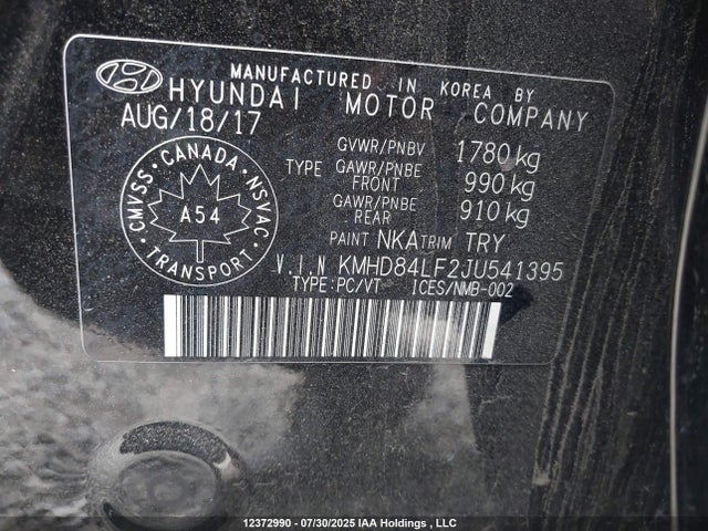 Hyundai mpi nu 2018 KMHD84LF2JU541395 Image 9