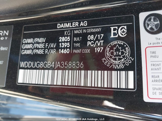 WDDUG8GB4JA358836 Mercedes-Benz S 560 4matic