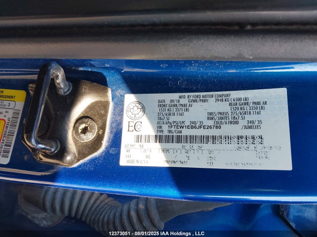Ford 3.3l tivct 2018 1FTEW1EB6JFE26780 Image 19