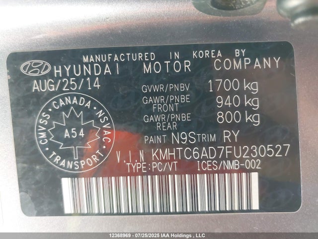 Hyundai dohc gdi gamma 2015 KMHTC6AD7FU230527 Image 9