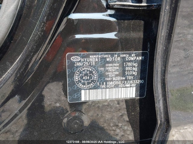 KMHD84LFXJU633290 Hyundai mpi nu