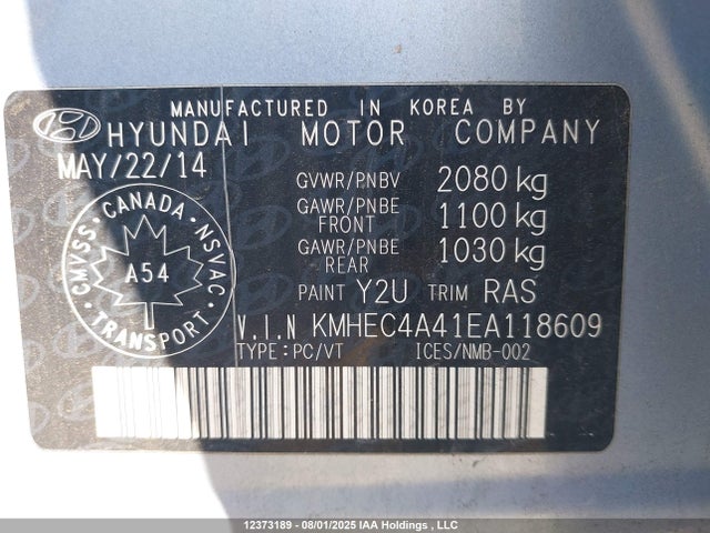 Hyundai 2014 2014 KMHEC4A41EA118609 Image 9