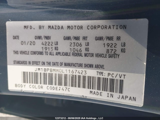 Mazda py cylinder deactivation 2020 JM1BPBMM0L1167423 Image 9