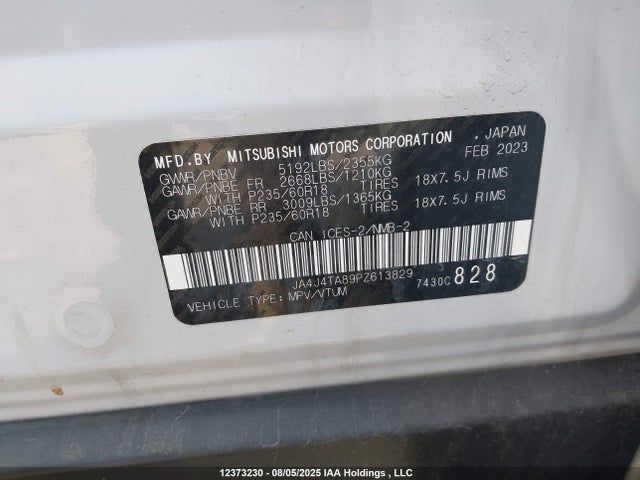Mitsubishi 2023 2023 JA4J4TA89PZ613829 Image 9
