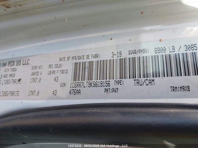 RAM 1500 2019 1C6RR7LT9KS619156 Image 17
