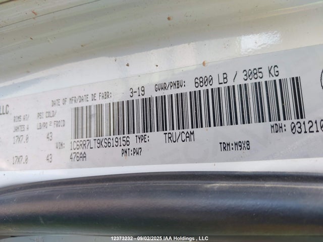 RAM 1500 2019 1C6RR7LT9KS619156 Image 9