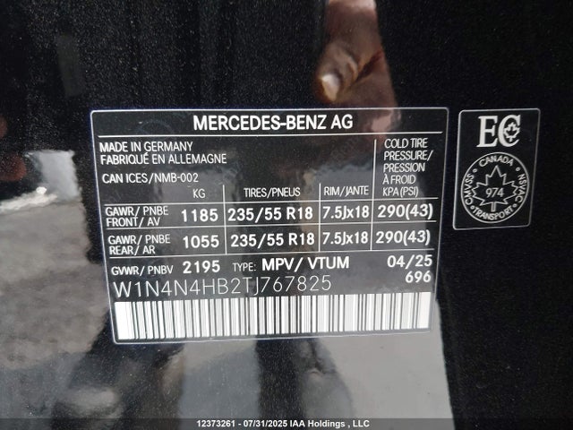 W1N4N4HB2TJ767825 Mercedes-Benz m260
