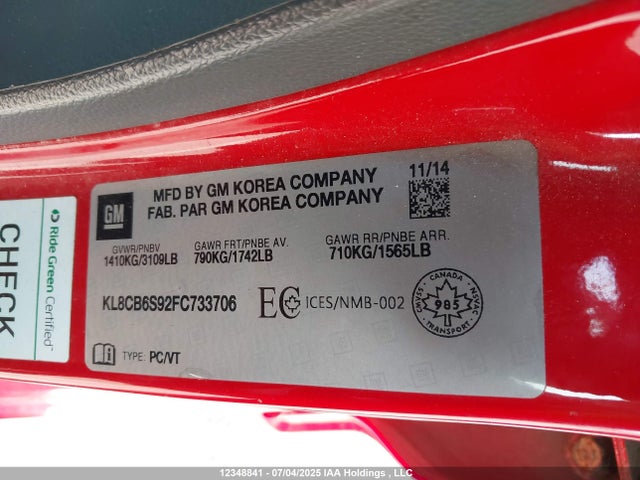 KL8CB6S92FC733706 Chevrolet ll0