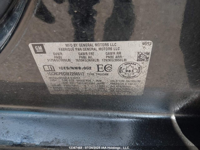 1GCRCPEC6EZ206517 Chevrolet l83 - vvt, afm (active fuel management), aluminum