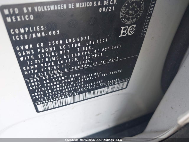 3VV2B7AX2MM150736 Volkswagen Tiguan