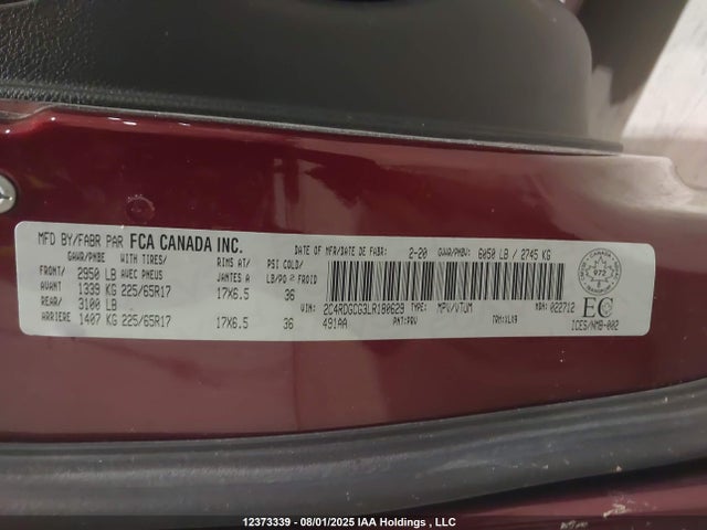 Dodge Grand Caravan 2020 2C4RDGCG3LR180629 Image 9