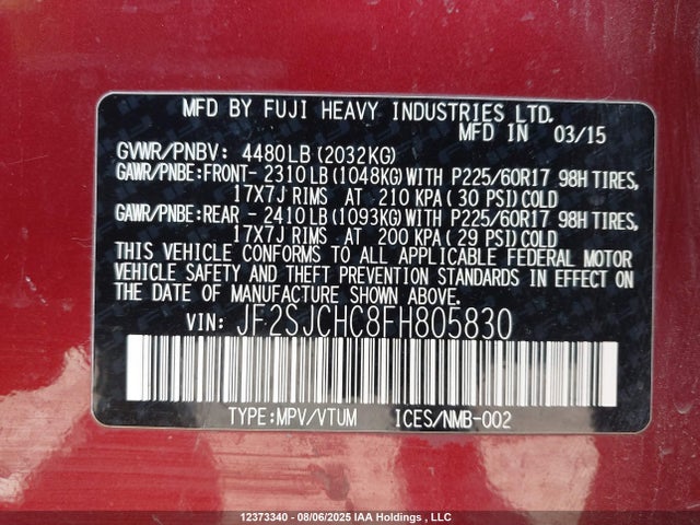 JF2SJCHC8FH805830 Subaru 2.5na c0