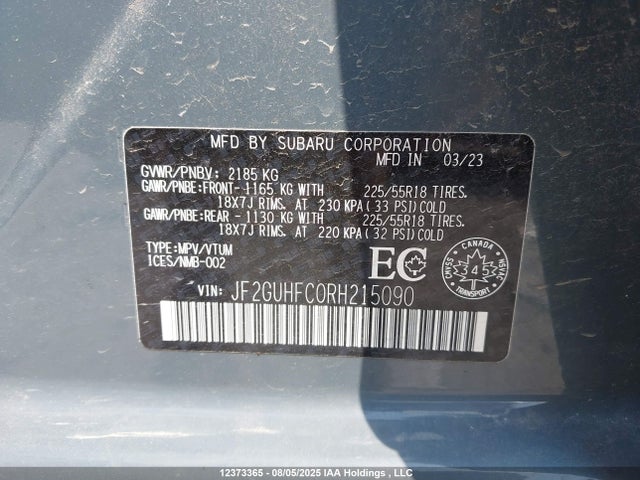 Subaru na 2024 JF2GUHFC0RH215090 Image 9