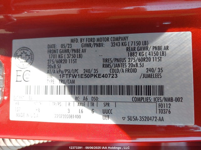 Ford 5.0l-4v 2023 1FTFW1E50PKE40723 Image 18