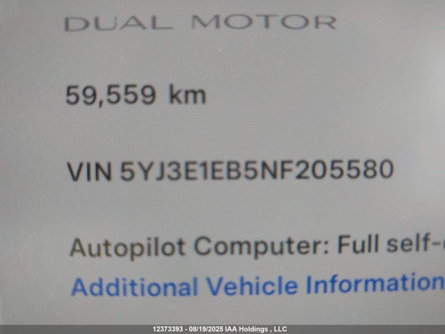 Tesla MODEL 3 2022 5YJ3E1EB5NF205580 Image 9