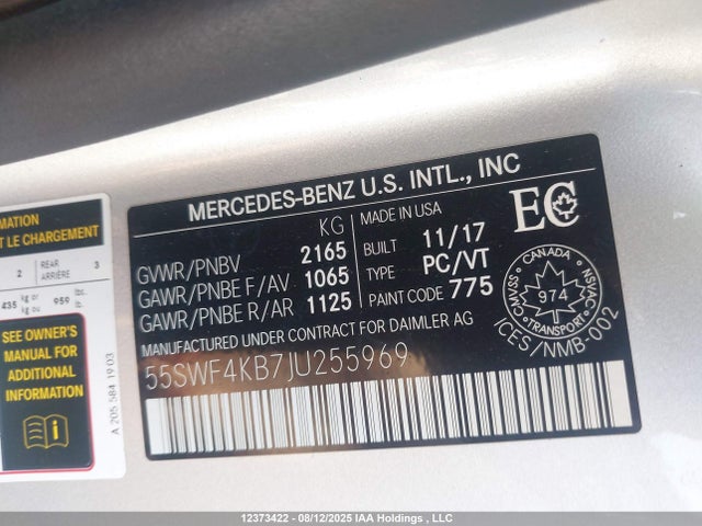 55SWF4KB7JU255969 Mercedes-Benz m274