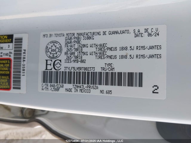 3TYLF5LN5RT002373 Toyota t24a-fts