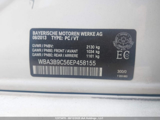 WBA3B9C56EP458155 BMW 2014