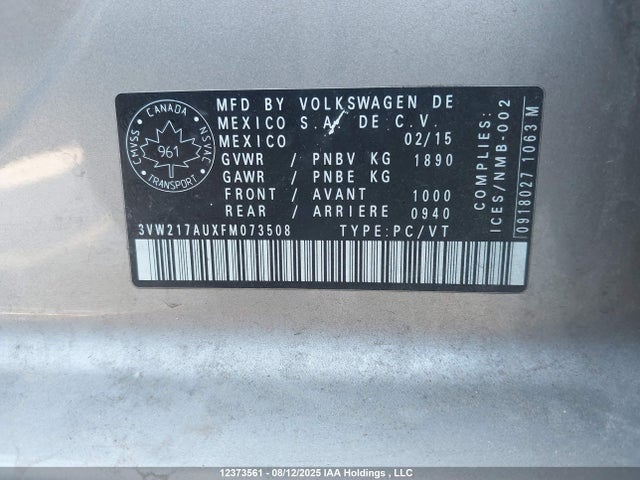3VW217AUXFM073508 Volkswagen Golf