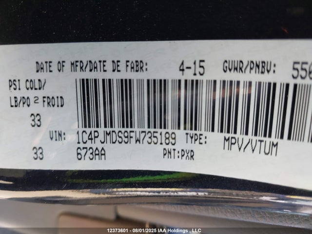 Jeep Cherokee 2015 1C4PJMDS9FW735189 Image 9
