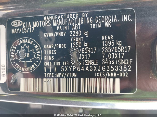 KIA gdi theta-ii 2018 5XYPG4A3XJG353352 Image 18
