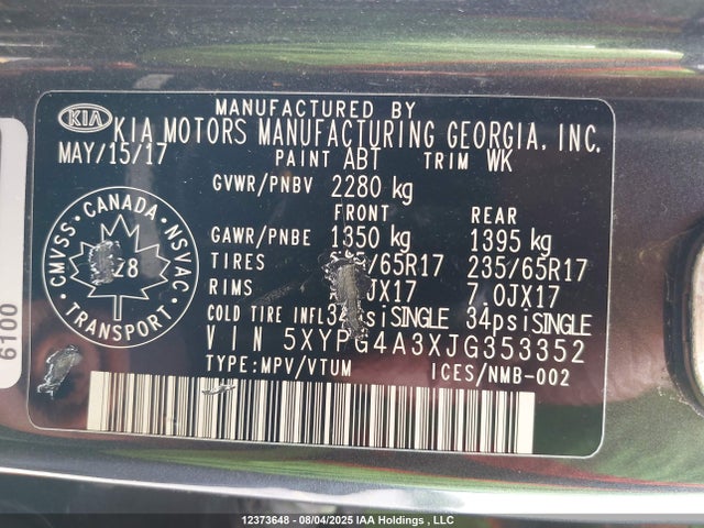 KIA gdi theta-ii 2018 5XYPG4A3XJG353352 Image 9