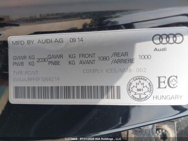 Audi 2015 2015 WAUAJRFF4F1055214 Image 9