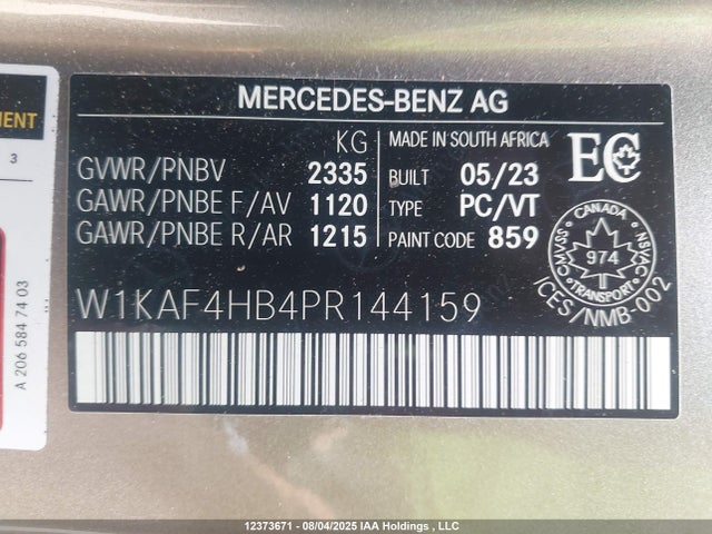 W1KAF4HB4PR144159 Mercedes-Benz m254