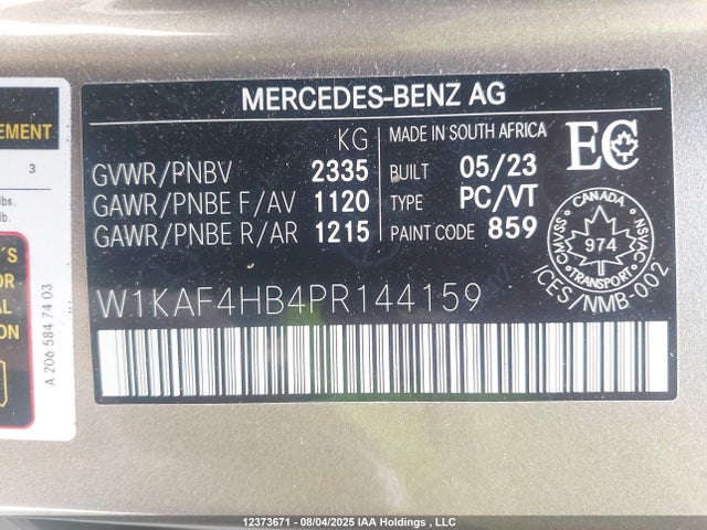 W1KAF4HB4PR144159 Mercedes-Benz m254