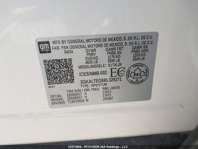 3GKALTEG9RL329271 GMC lsd