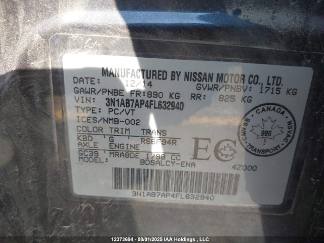 Nissan 2015 2015 3N1AB7AP4FL632940 Image 9