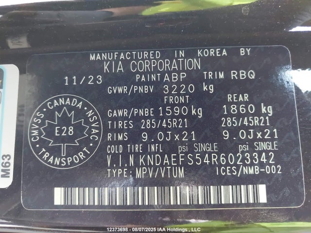 KIA ev9 2024 KNDAEFS54R6023342 Image 9