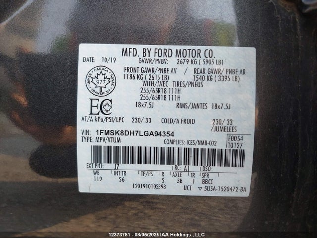 Ford Explorer 2020 1FMSK8DH7LGA94354 Image 9