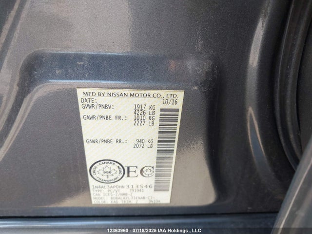1N4AL3AP0HN313546 Nissan Altima