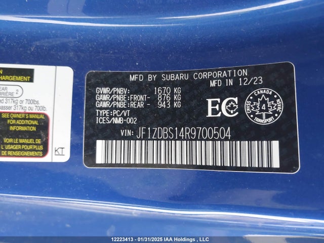 JF1ZDBS14R9700504 Subaru na