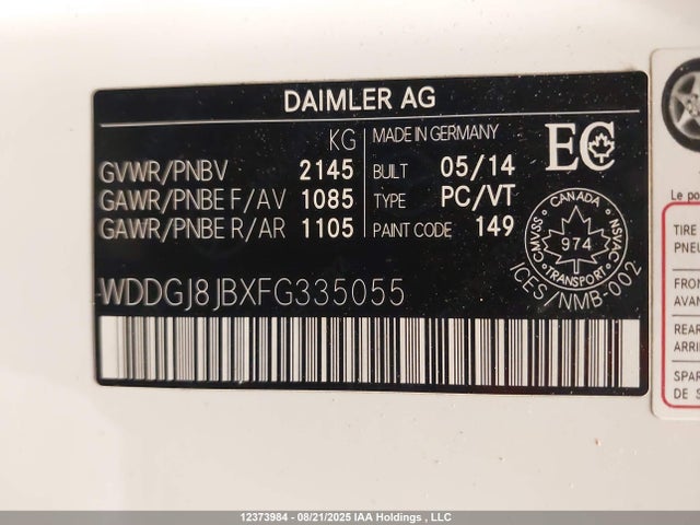 Mercedes-Benz 2015 2015 WDDGJ8JBXFG335055 Image 9
