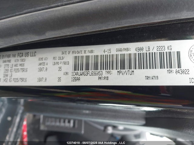 Jeep 2015 2015 1C4AJWAG3FL696053 Image 18